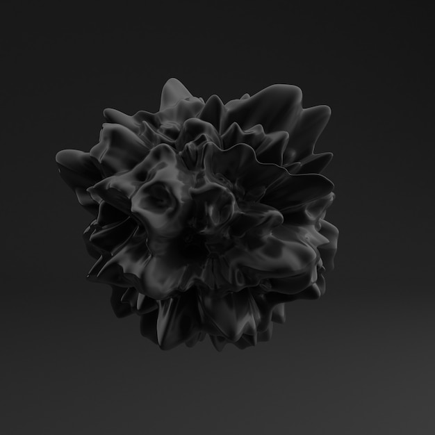 Sfondo con forma nera, texture. Illustrazione 3D, rendering 3D.