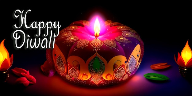 Sfondo con luci per celebrare Diwali