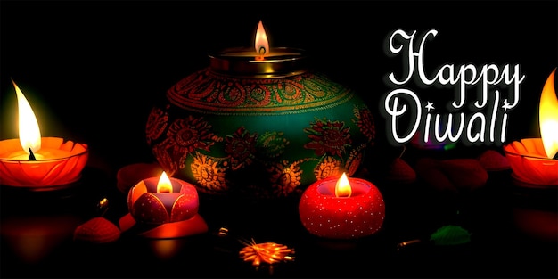 Sfondo con luci per celebrare Diwali