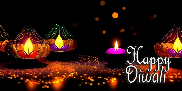 Sfondo con luci per celebrare Diwali