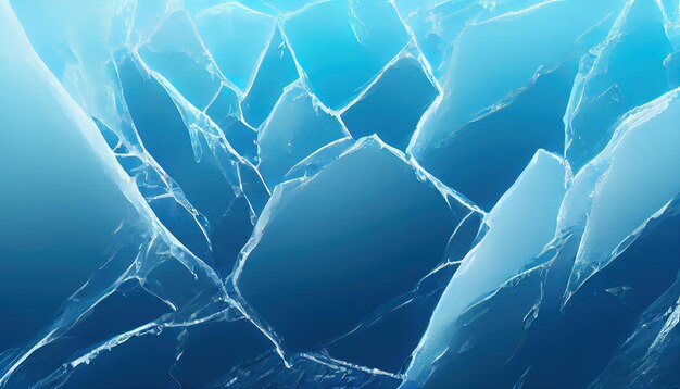 Sfondo con texture di Natale blu ghiaccio incrinato Superficie invernale Illustrazione art