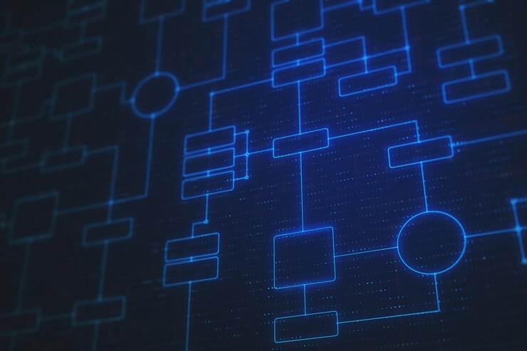 Foto sfondo creativo per blockchain di big data