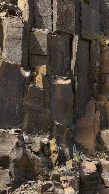 Sfondo da materiale naturale di pietre di basalto