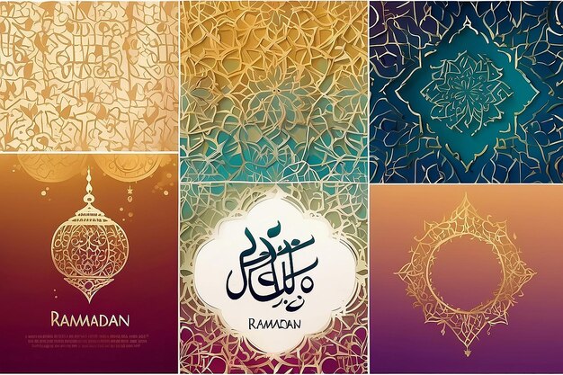 sfondo decorativo islamico con lanterna e mezzaluna stile di lusso ramadan kareem