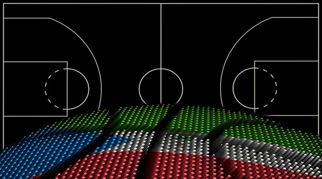 Sfondo del campo da basket della Guinea equatoriale Palla da basket