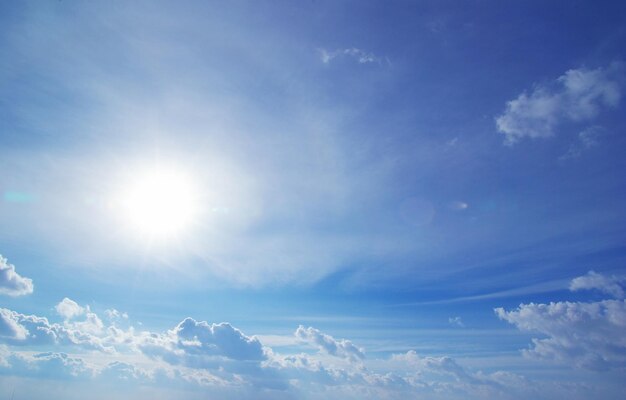 Sfondo del cielo azzurro con nuvole minuscole