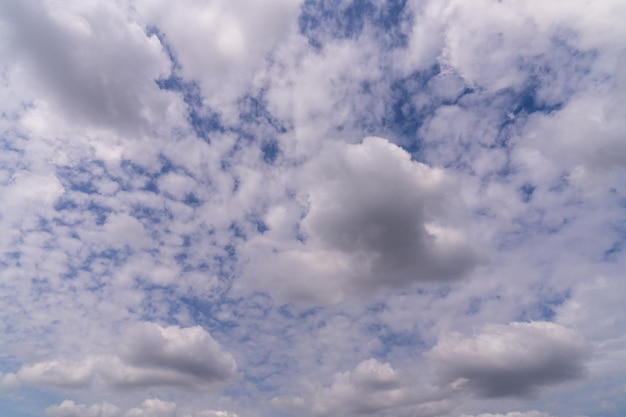 Sfondo del cielo blu con molte nuvole Panorama