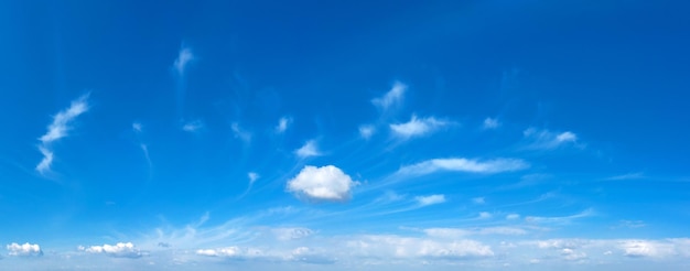 Sfondo del cielo blu con nuvole minuscole sullo sfondo di Panorama