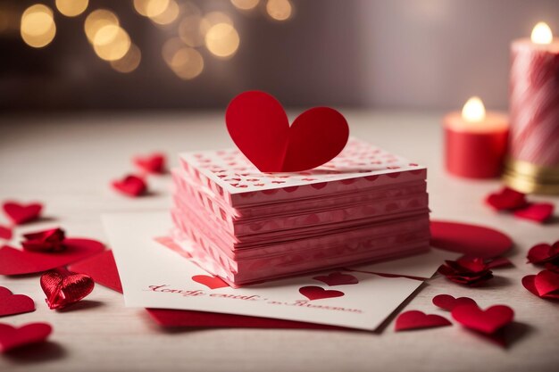 Sfondo del giorno di San Valentino Carta di San Valentino con cuore DIY per bambini