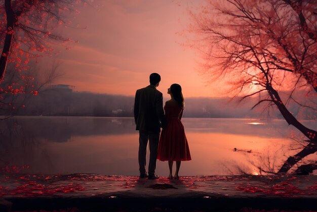 sfondo del giorno di San Valentino sfondo dei social media per vday pieno di carte d'amore con l'amore