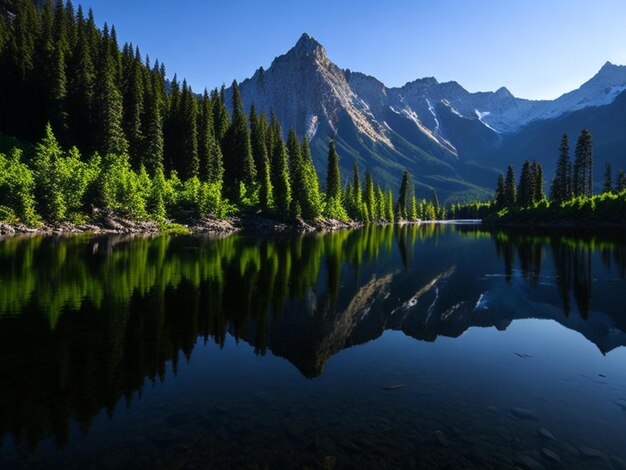 sfondo del lago di montagna