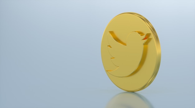 Sfondo del logo dell'applicazione twitter 3d