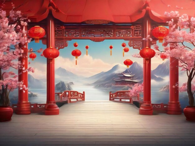 sfondo del nuovo anno cinese tradizionale festa di primavera migliore qualità carta da parati iper-realistica