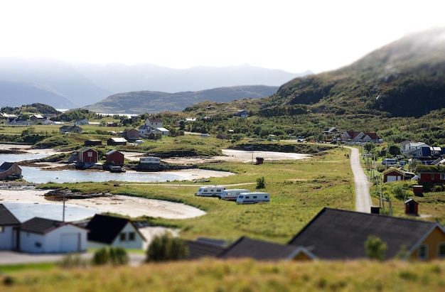 Sfondo del paesaggio del campeggio settentrionale della Norvegia hd