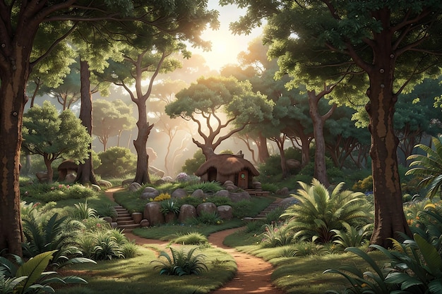 sfondo del paesaggio forestale africano