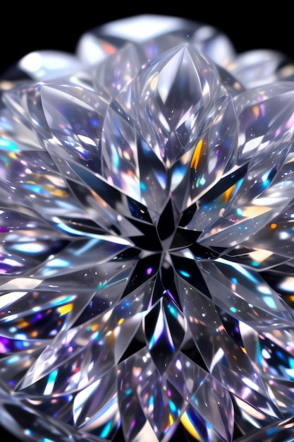 Sfondo del primo piano del diamante Colpo a macroistruzione delle gemme e delle perle bianche