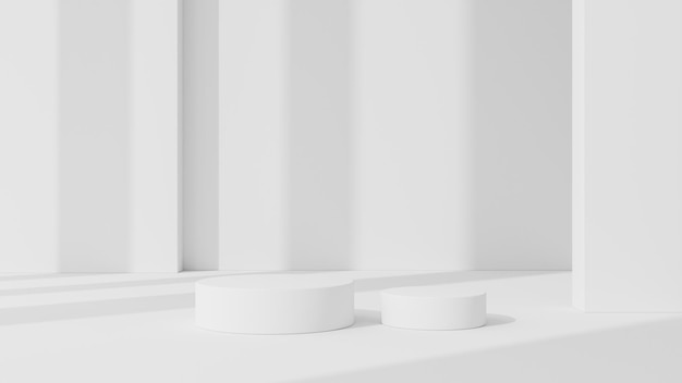 Sfondo del prodotto minimo con sfondo del podio bianco dello spazio di progettazione