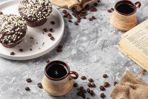 Sfondo del tavolo da caffè e colazione