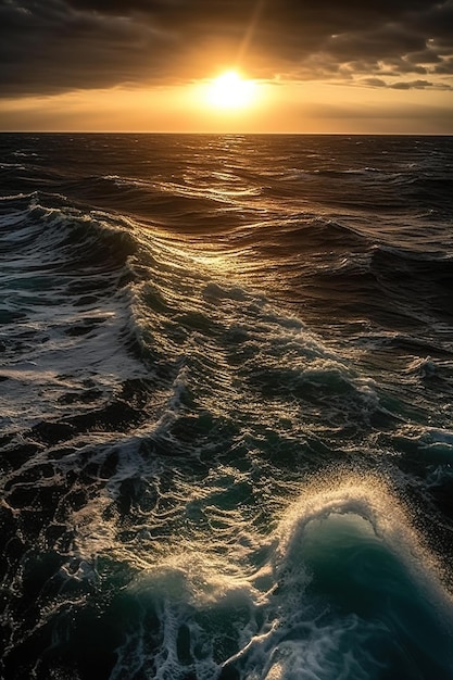 Sfondo del tramonto sull'oceano