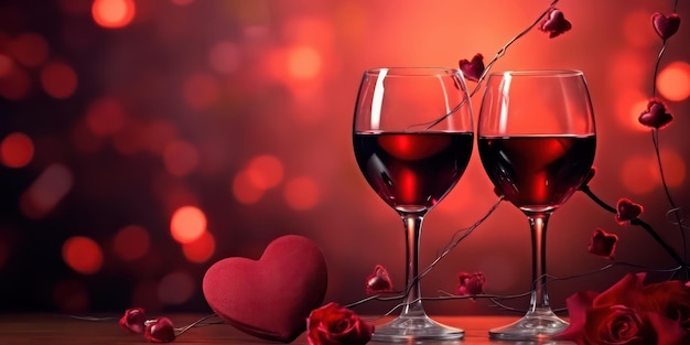 Sfondo del vino rosso di San Valentino