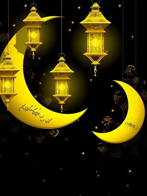 sfondo dell'illustrazione del Ramadan in giallo