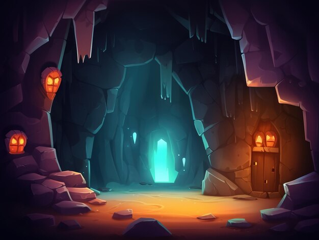 sfondo dell'illustrazione della grotta di cristallo