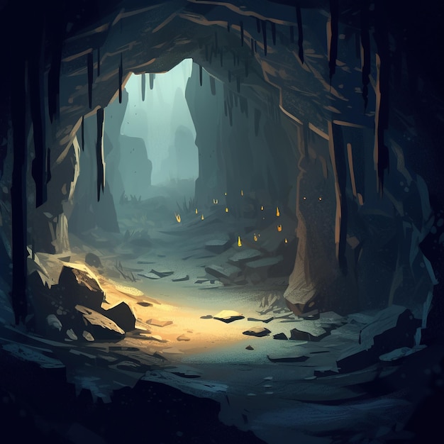 sfondo dell'illustrazione della grotta di cristallo