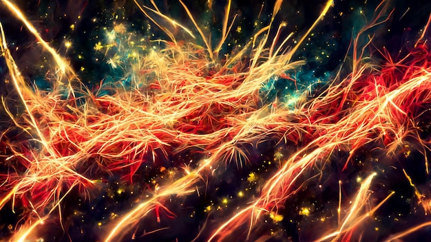 Sfondo dell'illustrazione fatto di fuochi d'artificio a forma di illustrazione 3D Chine