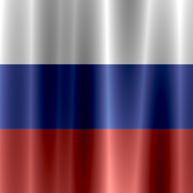 sfondo della bandiera della russia su tessuto lucido ondulato