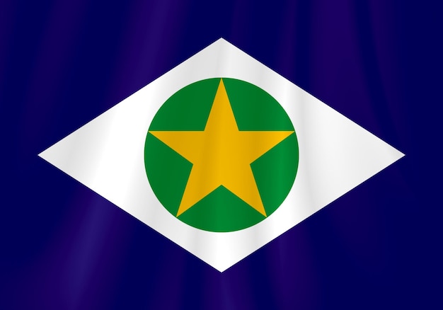 sfondo della bandiera dello stato del mato grosso in tessuto leggermente ondulato