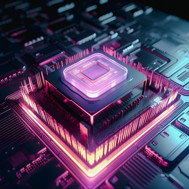 sfondo della cpu al neon