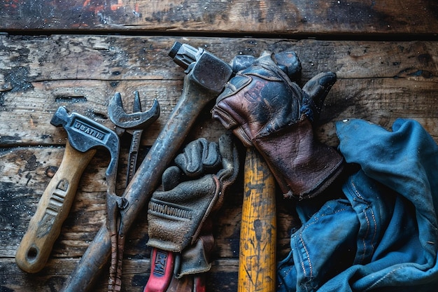 Sfondo della festa del lavoro con strumenti