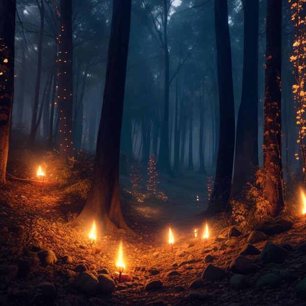 sfondo della foresta di diwali