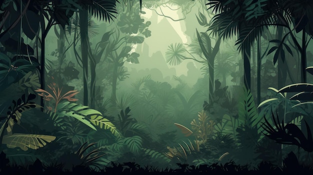 Sfondo della foresta pluviale AI generativo