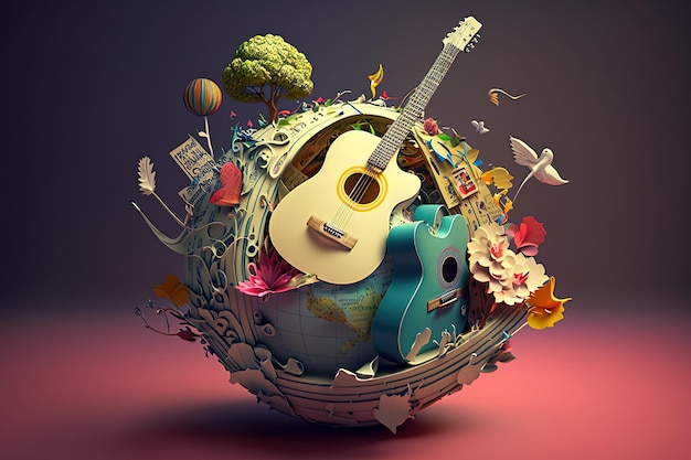 Sfondo della giornata mondiale della musica ai generativo