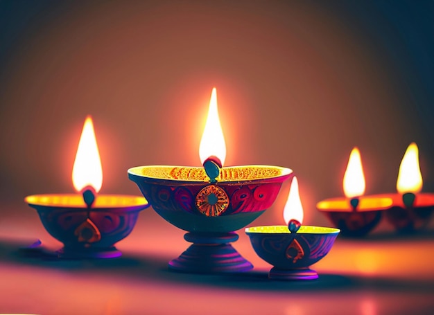 sfondo della lampada a olio diwali