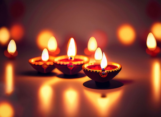 sfondo della lampada a olio diwali