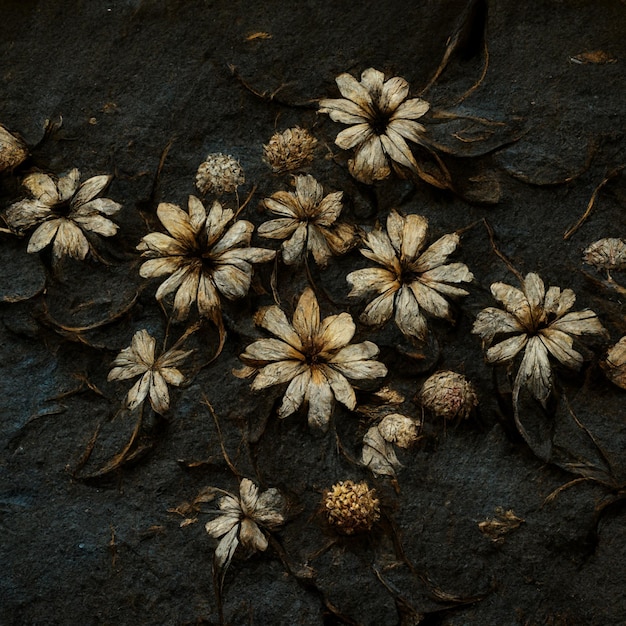 Sfondo della natura con fiori di piante verdi floreali