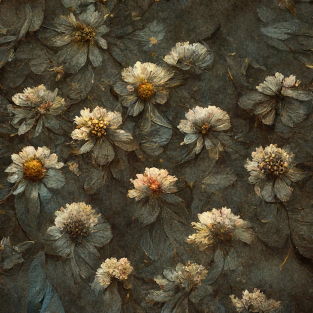 Sfondo della natura con fiori di piante verdi floreali