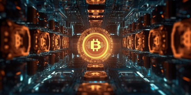 sfondo della tecnologia blockchain bitcoin