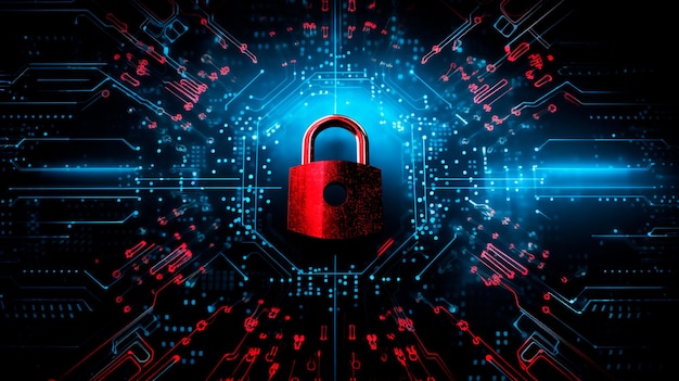 sfondo della tecnologia di blocco della sicurezza informatica