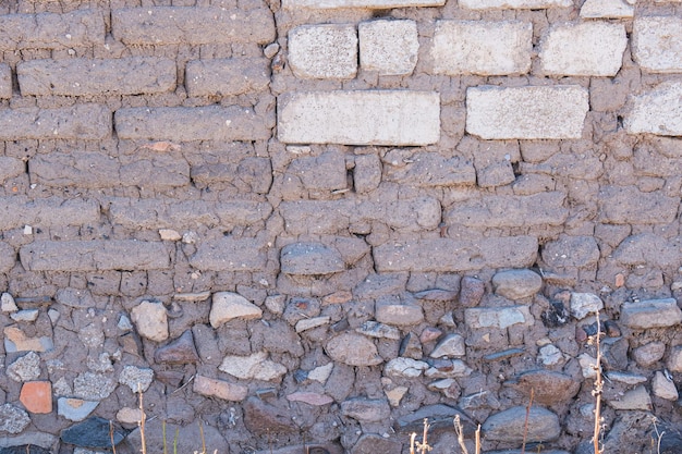 Sfondo della trama del vecchio muro di mattoni Primo piano del vecchio muro di mattoni