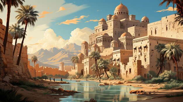 sfondo delle attrazioni turistiche arabe