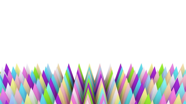 Sfondo delle piramidi olografiche Illustrazione 3d Sfondo multicolore Texture pastello liscia Picchi astratti Oggetti nitidi Sfondo di rendering 3d