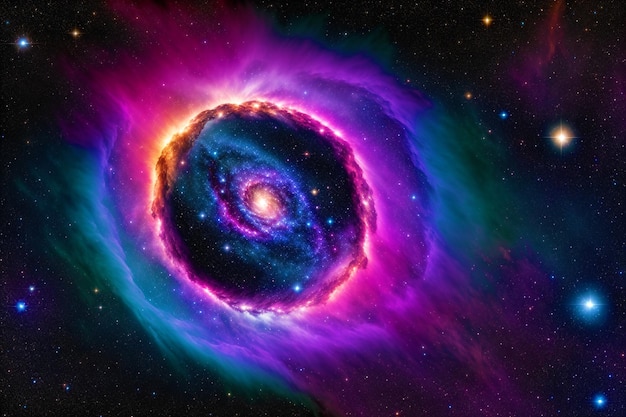 Sfondo dello spazio Enigma cosmico Catturare i misteri di un buco nero nello spazio IA generativa