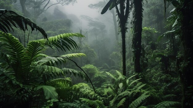 sfondo dettagliato della giungla foresta pluviale tropicale