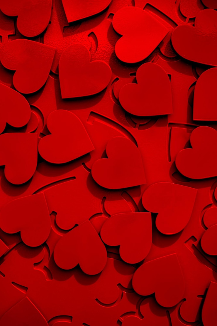 Sfondo di arte cuore rosso Concetto di amore
