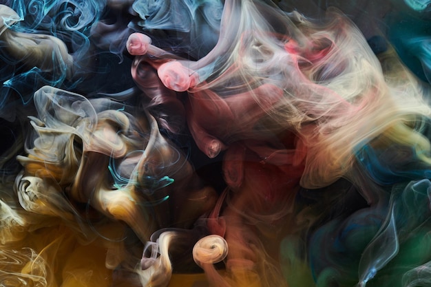 Sfondo di arte liquida a contrasto multicolore Mockup di fumo astratto di esplosione di inchiostro di vernice