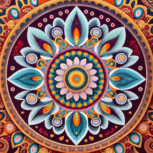 sfondo di arte mandala etnica a colori