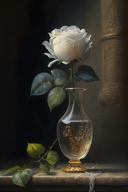 sfondo di arte pittura astratta moderna. fiore bianco